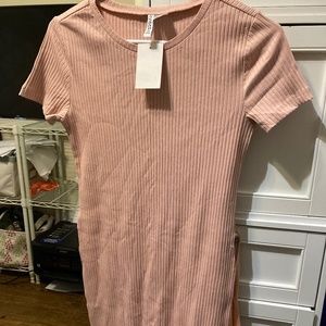 H&M short sleeve T-shirt peach cotton dress size medium
